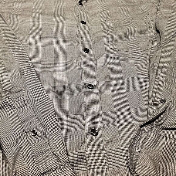 J Crew Shirt Mens Medium Gray Slim Fit Checkered Button Up - Picture 4 of 9